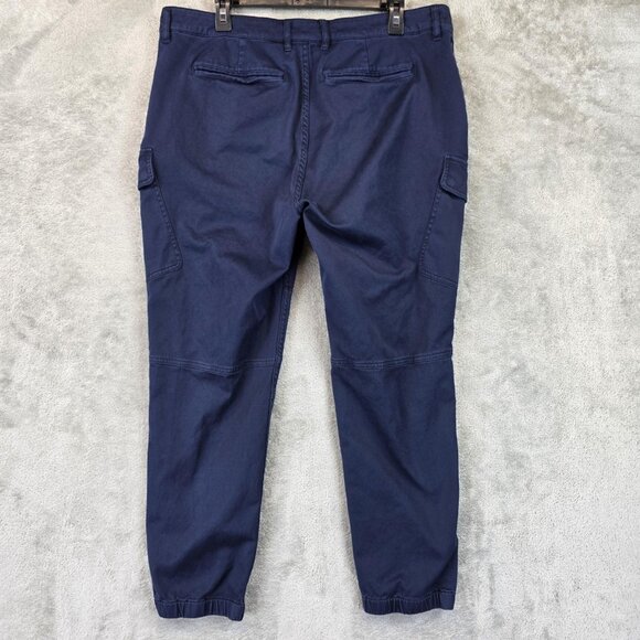 Armani Exchange Pants Mens 36 Navy Cargo Jogger Stretch Elastic Cuffs Pockets - Picture 8 of 10